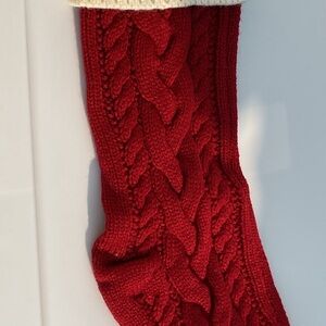 Red Cable Knit Scarf